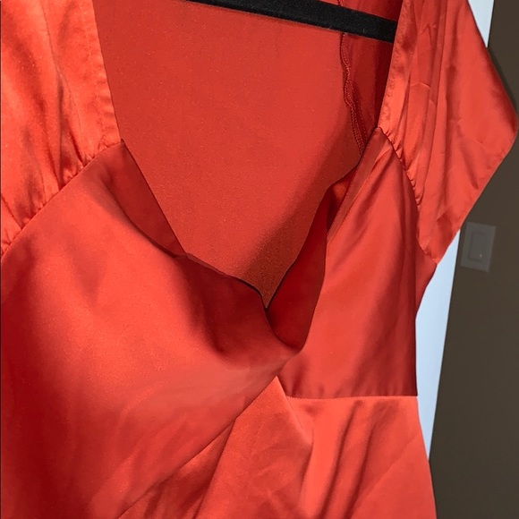Burnt Orange Metallic Blouse with Twist - Picture 2 of 5